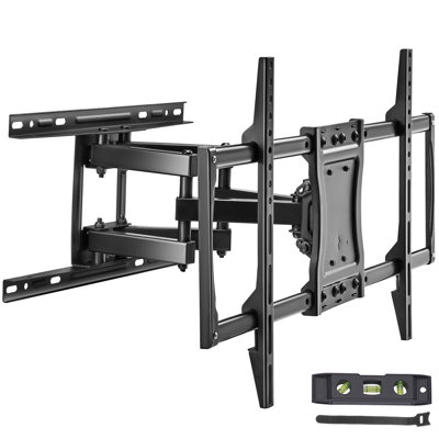 Full Motion TV Mount Fits for Most 37-75 inch TVs, Swivel Tilt Horizontal Adjustment TV Wall Mount Bracket with 4 Articulating Arms, Max VESA 600x400mm, Holds up to 132 lbs