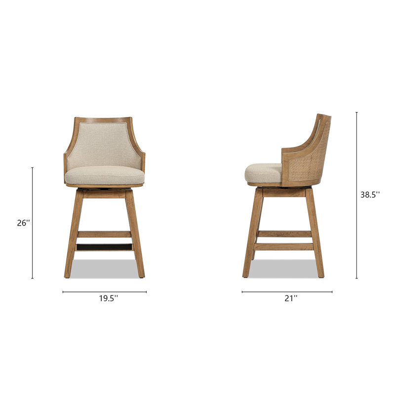 Akershus Swivel Stool, Counter Stool (26" Seat Height), Taupe Beige