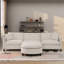 Canapé modulaire 107,87 pi avec 1 repose-pieds, coussin de siège et dossier amovible-429840072
