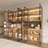 94.5 '' W Combination Bookcase With Glass Doors，display Cabin With Led Lights-1824625014
