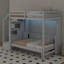 Lit double mezzanine double avec escalier de rangement et lit escamotable double avec DEL