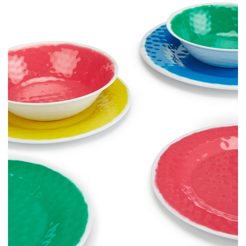 Waterside 12pc Summer Mix & Match Melamine Plastic Picnic Set