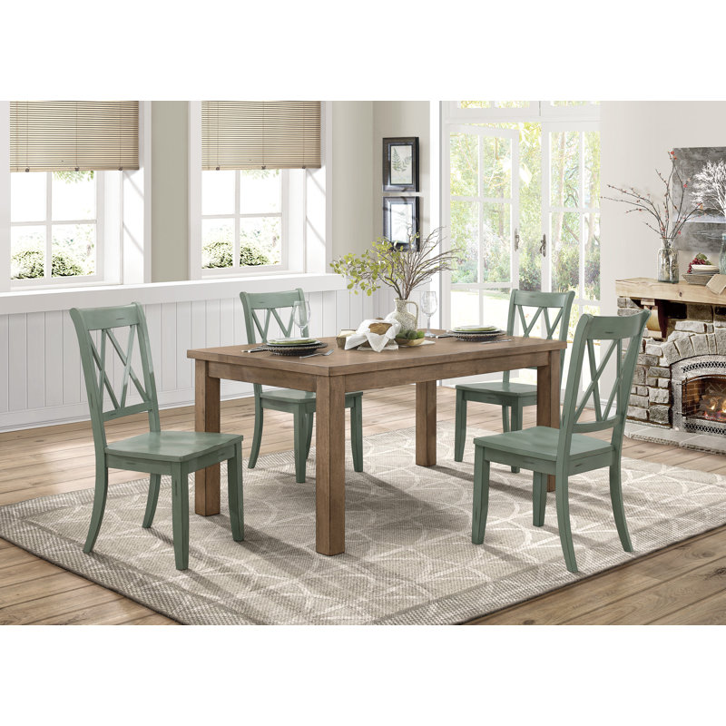 Eshell 19'' H Solid Wood Side Chair, Teal