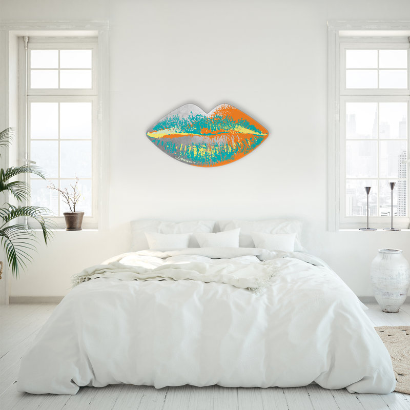 Muah! par Guseul Park - Impression sur plastique / acrylique, Vert / orange / jaune
