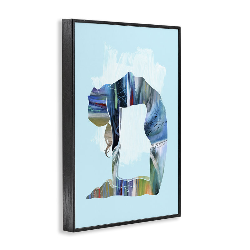 «Powerful Yoga Stretch», estampe numérique encadrée par Tim Parker, H 18 po x l 12 po, Giclée encadrée noir minuit
