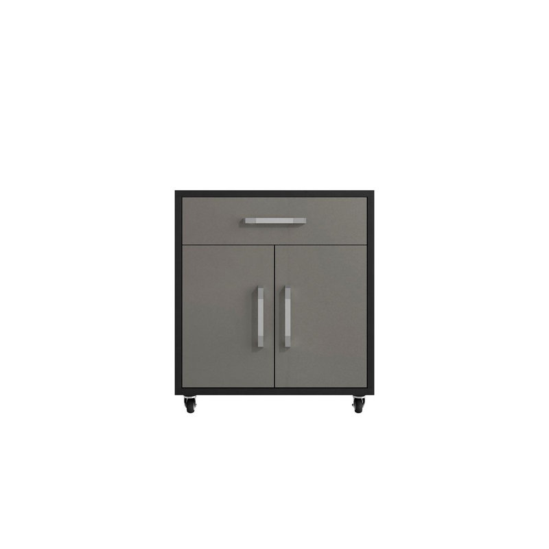 Aseem Single Storage Cabinet ( 34.41'' H x 28.35'' W x 17.72'' D), Gray Gloss