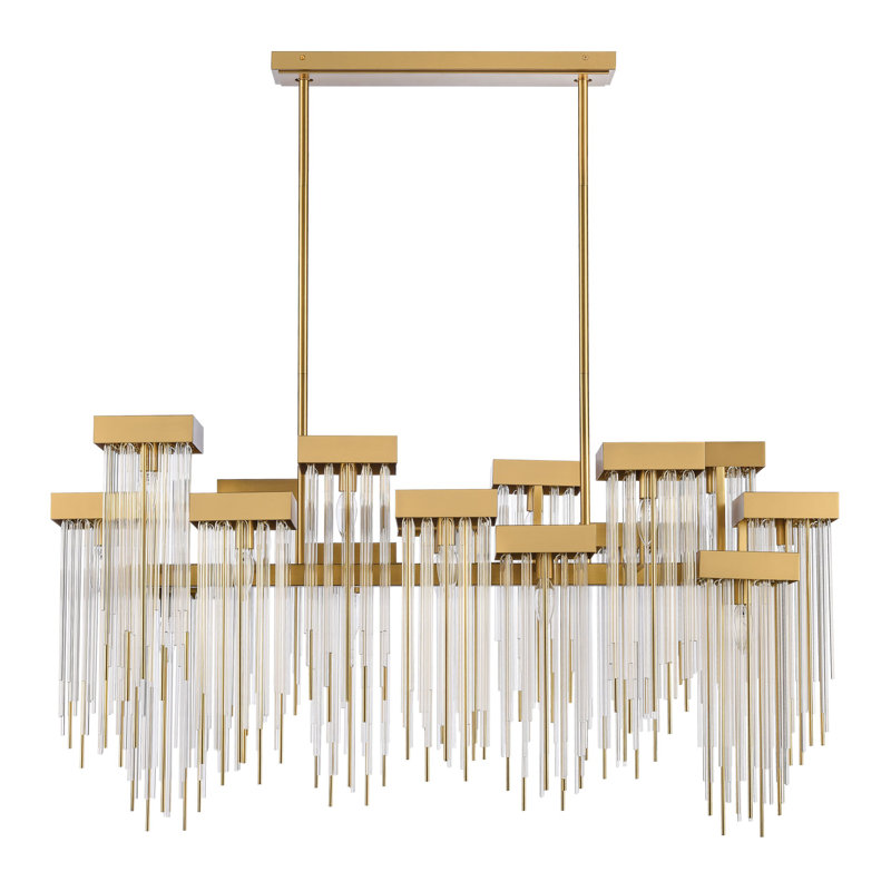 Waterfall 16 - Light Tiered Chandelier, Aged Brass