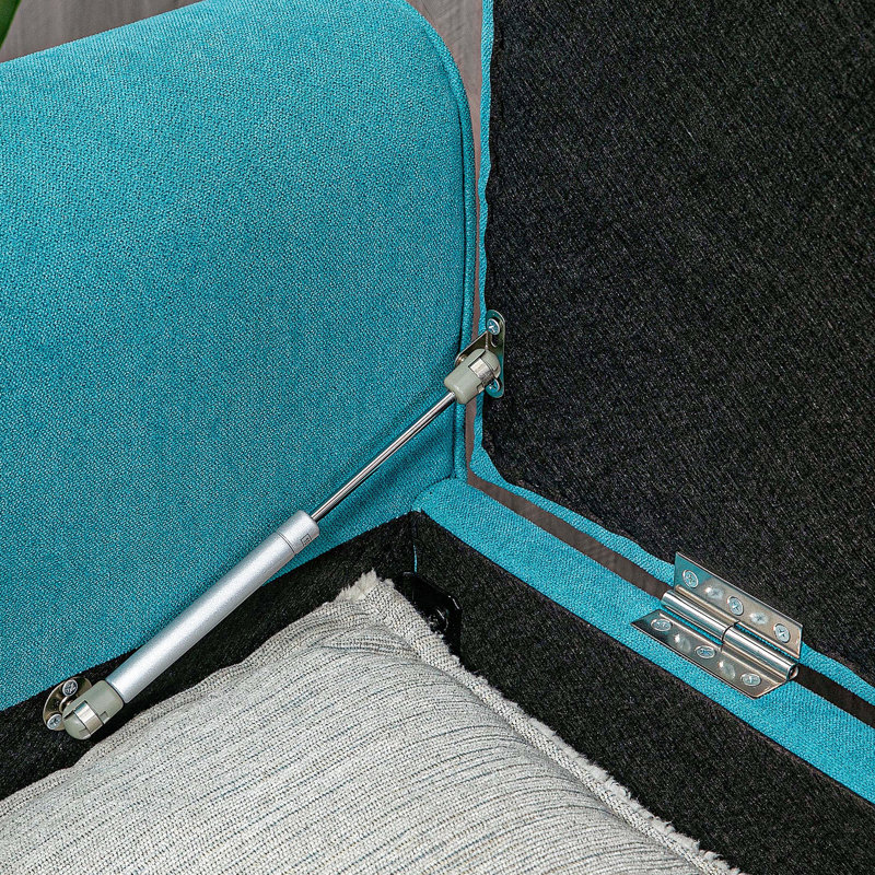 Teal Upholstered Bedroom , 50" Bench With Rolled Arms And Hidden Storage For Living Room, Entryway In A Stylish Space -
