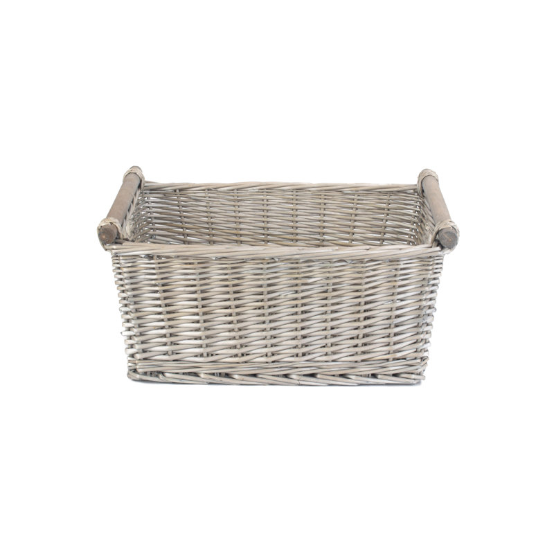 Wicker Wooden Handled Storage Basket