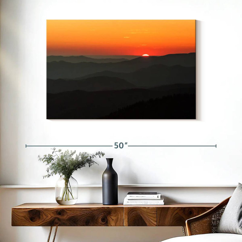 Lever de soleil Alvord Smoky Mountains, H 26 po x l 39 po