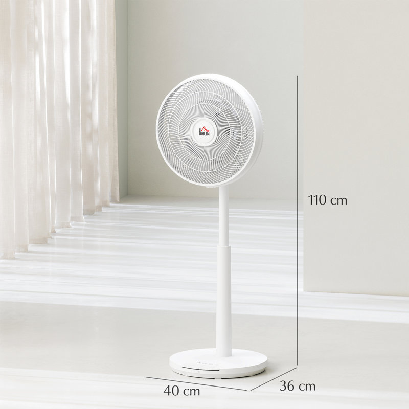 17 Stories 110cm Pedestal / Standing Fan Fan with Remote Included, White