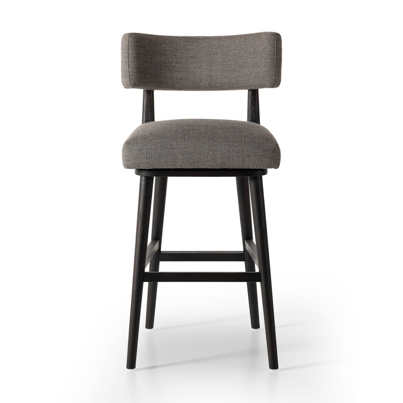 Cardell Swivel Stool, Bar Stool (31" Seat Height), Alcala Nickel