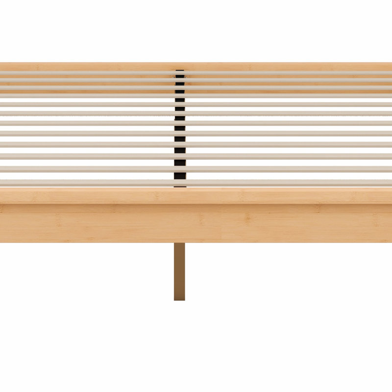 Wood Platform Bed Frame, With Wood Slat Support, Natural