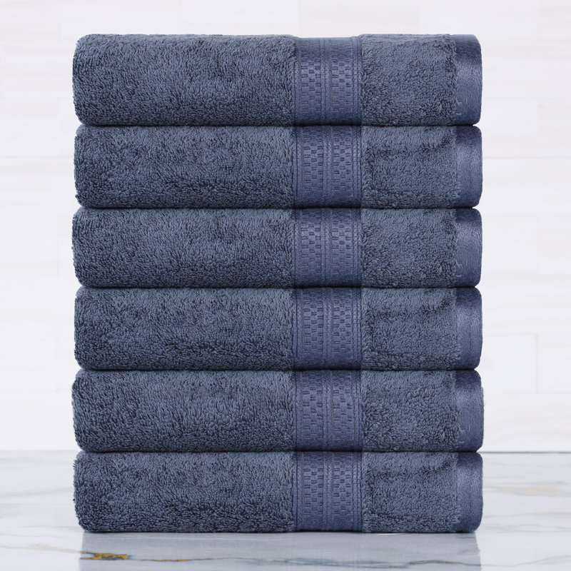 Nolhan 60% Cotton and 40% Rayon from Bamboo Hand Towel Set, River Blue