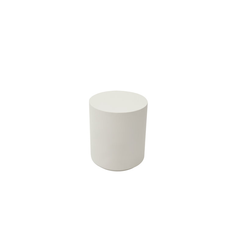 Table d'appoint en béton 18 po Elementi Home Rome pour l'intérieur et l'extérieur, Blanc, crème