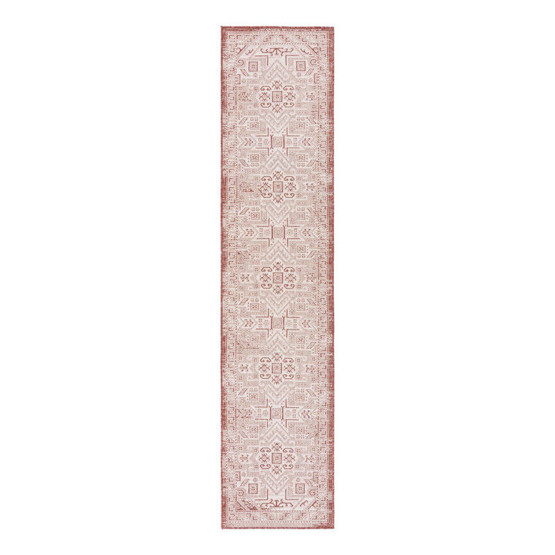 Tapis intérieur / extérieur bleu Allexis Southwestern, Tapis de couloir 2 pi 7 po x 12 pi