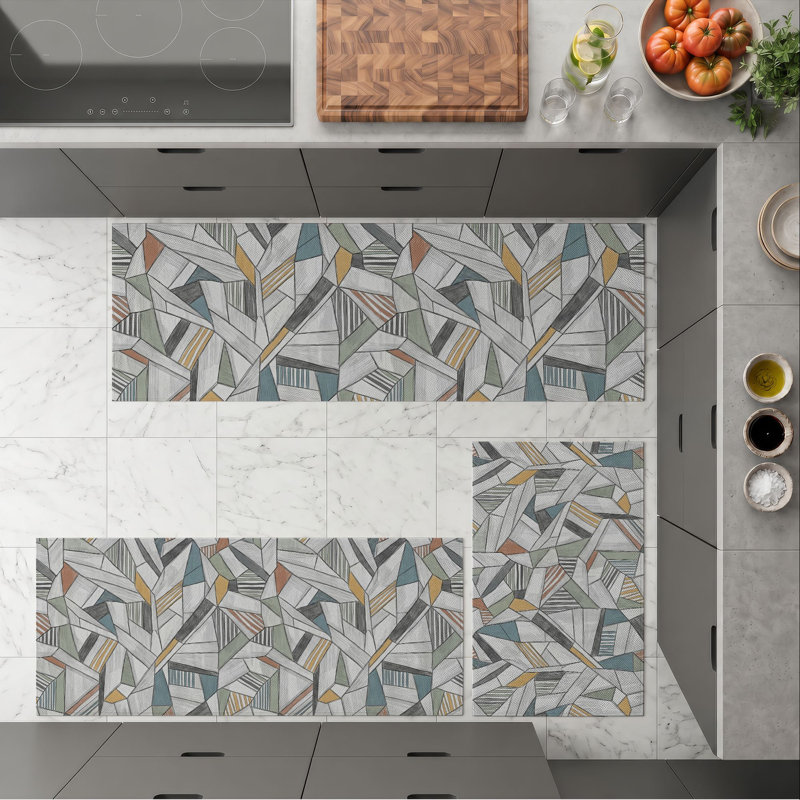 Tapis de cuisine géométriques antidérapants lavables