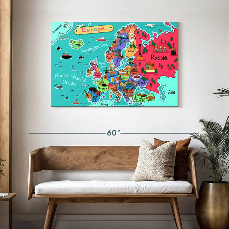 Aliaz Europe Fun Map, 30" H x 45" W