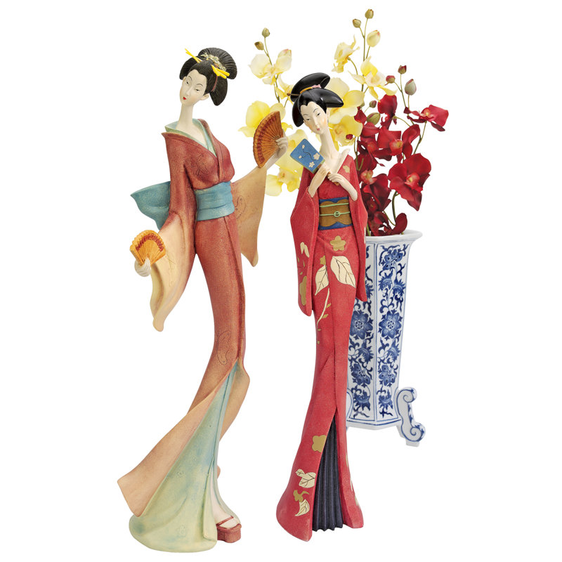 Statue teruha fan dancer Japanese Maiko Geisha