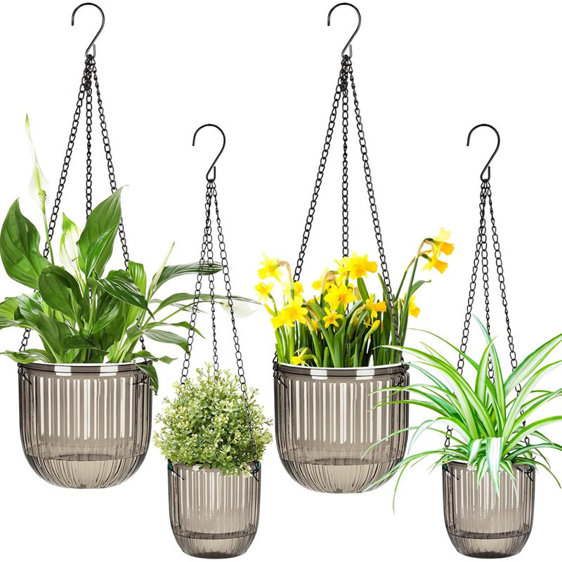4 jardinières suspendues à arrosage automatique 6,5 po