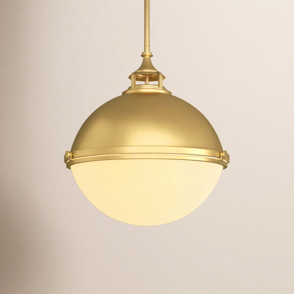 3-Light Chandelier, Satin Brass