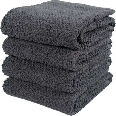KAF Home Deluxe Popcorn Terry Kitchen Towels, Cotton Kitchen Dish Towels, Set of 4