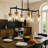 Modern Farmhouse 6-light Black Gold Chandelier