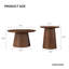Ensemble de 2 tables basses rondes, grandes et petites tables centrales et d'appoint en bois, finition noyer moderne pour le salon et le bureau