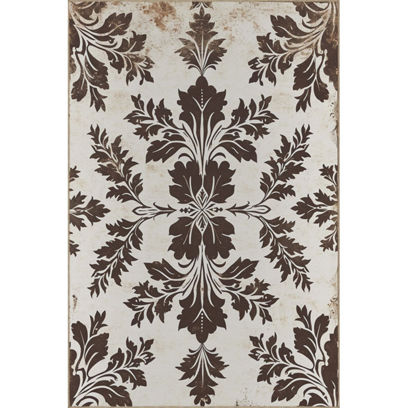 Tapis lavable à motif floral, Sous-tapis carré 3 pi 11 po inclus