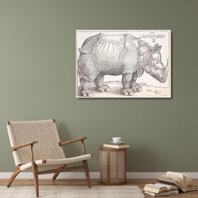 "The Rhinoceros" by  Albrecht Dürer - Gallery Wrap Canvas Wall Art