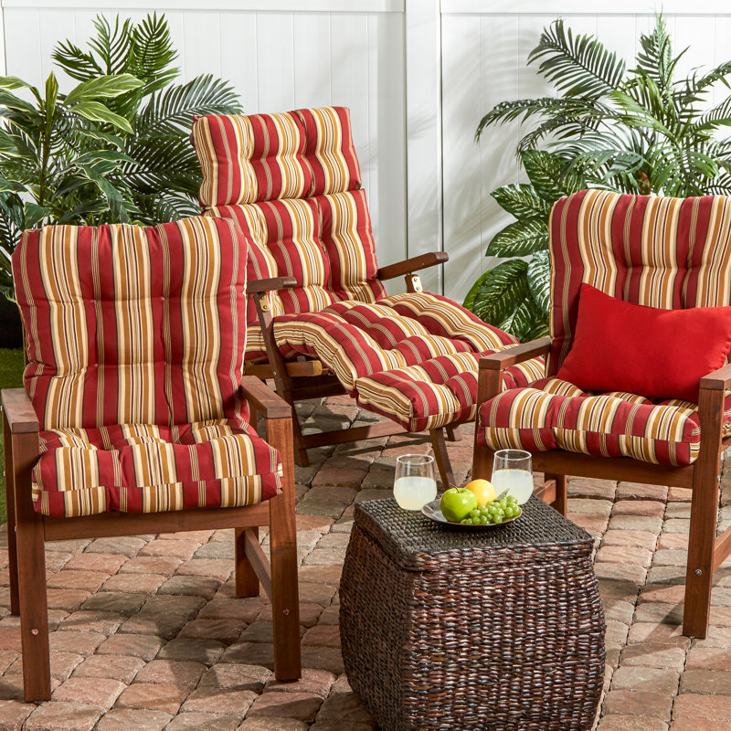 Ascena Outdoor Dining Chair Cushion, Roma Stripe