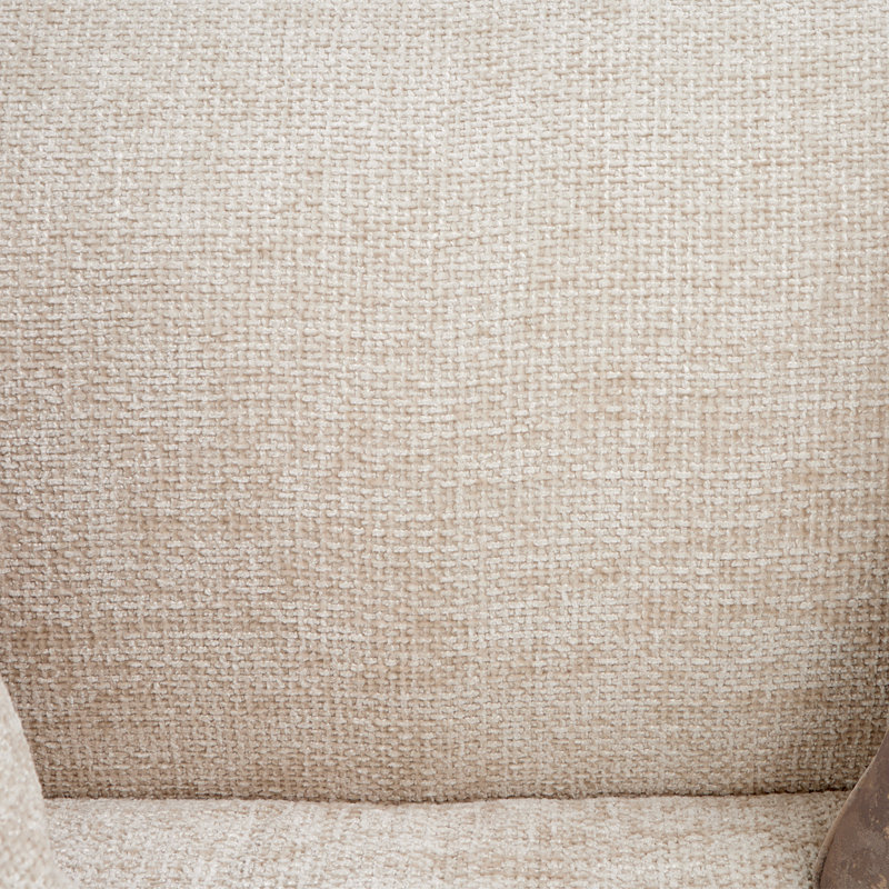 Beige Chenille Tuxedo Arm Sofa with Gold Legs