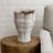 Maria Accent Vase With Rippled Texture, Tapered Gray Ceramic 15 Inch