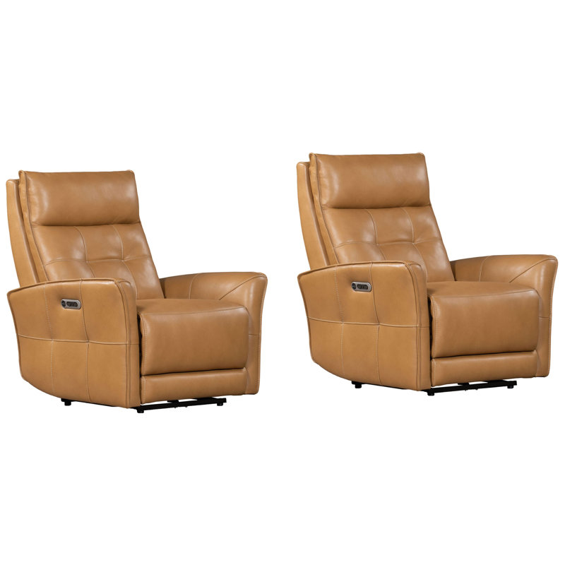 Kondzha 33" Leather Zero Gravity Power Recliner with Adjustable Headrest - Powered By Freemotion, Brown