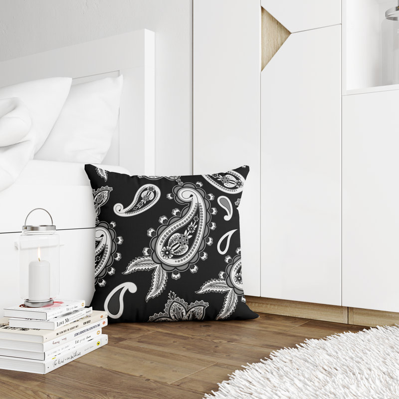 Housse et insert de coussin décoratif en polyester, L 17 po x H 17 po, Noir
