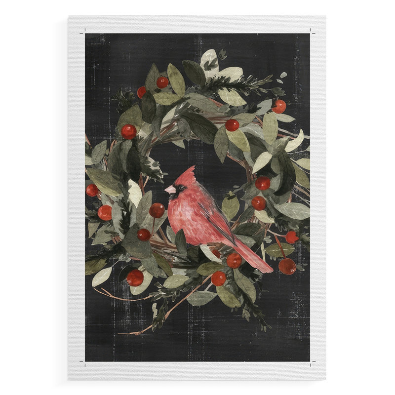 Cardinal de Noël I - impressions sur toile seulement - NON CADRE, H 18 po x l 12 po