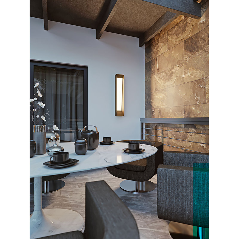 Plafonnier encastré 1 lumière del Janay, H 20 po x l 5 po x P 3,5 po, Bronze texturé