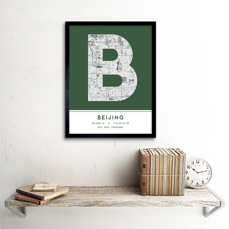 Beijing City Map Beijing China City Map - Single Picture Frame Typography