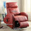 Fauteuil inclinable électrique rouge en similicuir avec poche de rangement à distance