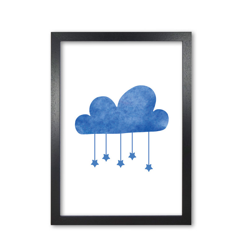 Cloud - Painting, 30 cm H x 21 cm W x 5 cm D, Black Grain Frame