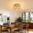 3-Light Flush Mount Ceiling Light Rattan  Drum Fixture Vintage Handwoven Lamp for Living Room Bedroom