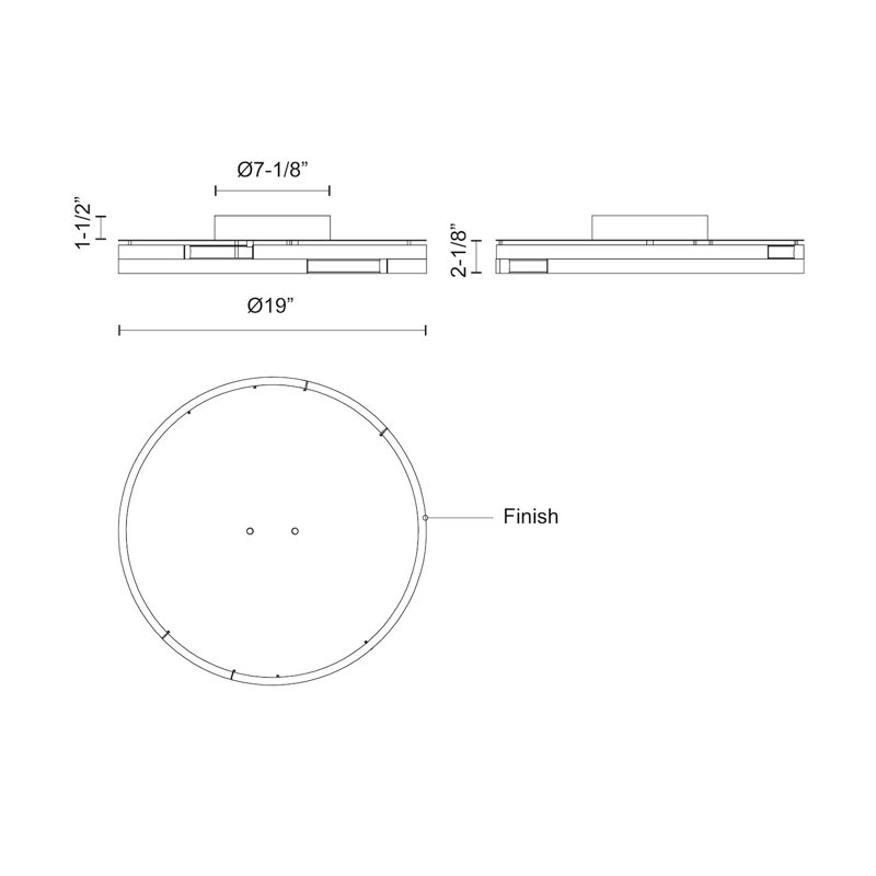 Anello Minor 19" Brushed Nickel LED Flush Mount