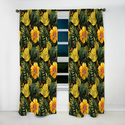 Monstera - motif tropical magique III - Rideau floral - Rideau floral obscurcissant - 1 panneau