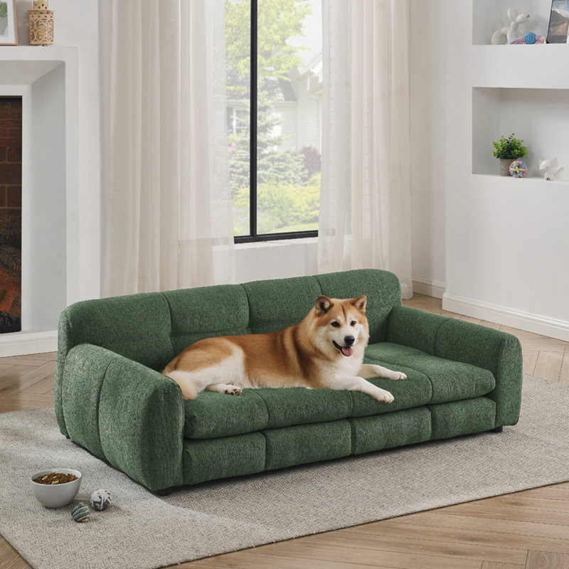 Lit pour chien doux et confortable pour les chiens de grande taille et surdimensionnés, Vert