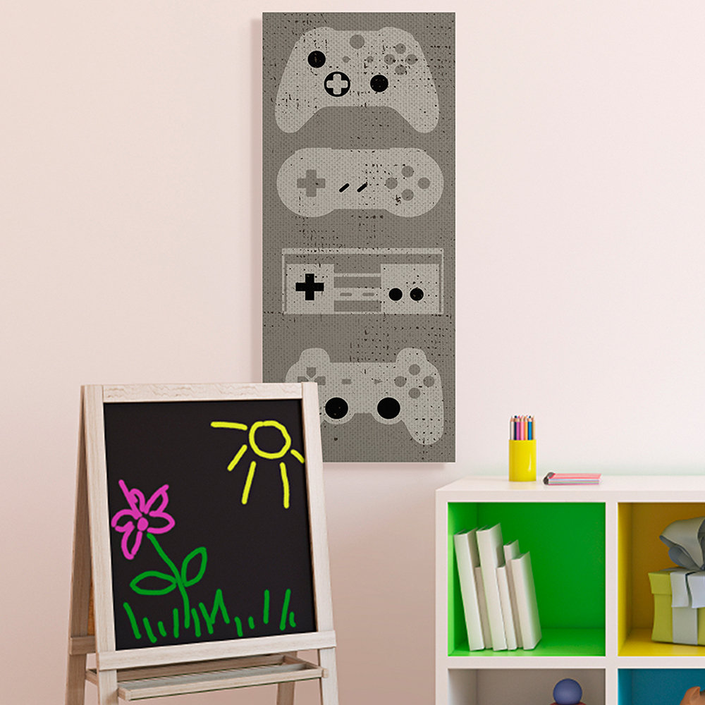 " Common Game Controllers Vintage Distressed Brown " by Daphne Polselli Red Barrel Studio® 