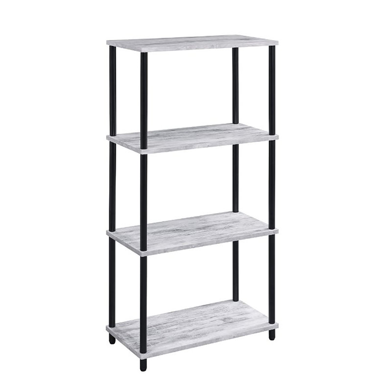Bibliothèque étagère en bois et métal Corsi, Blanc, (4 tablettes) H 44 po x l 24 po x P 12 po