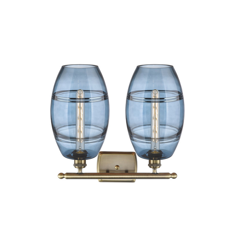 Bettylou 2 - Light Dimmable Vanity Light, Princess Blue, Antique Brass