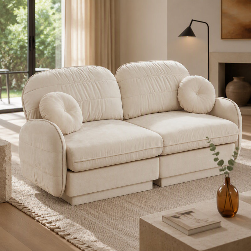 Canapé Chenille Cloud, Chenille crème beige