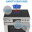 Four professionnel à induction 36 po avec surface de cuisson en vitrocéramique de 11 kW, four à convection véritable de 7,8 kW, capacité de 6 pieds cubes, 240 volts, 50A, 60HZ