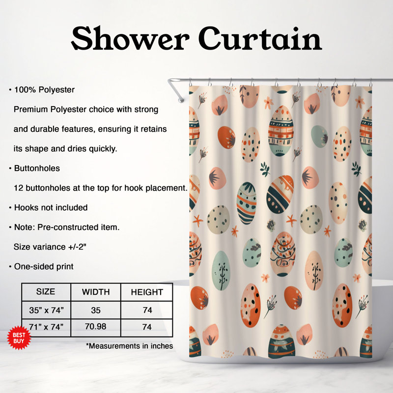 Rideau de douche Boho Style - Premium 39, H 74 po x l 71 po